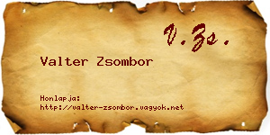 Valter Zsombor névjegykártya